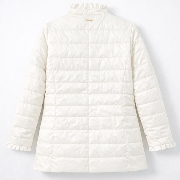 Lilly Pulitzer white Doria Puffer Quilted Jacket with Floral Lining - Picture 2 of 4